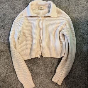 Wilfred Cream Button-Up Cardigan